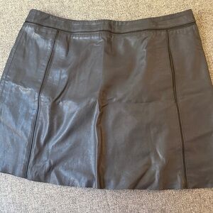 Vince Dark Blue and Black Leather Skirt